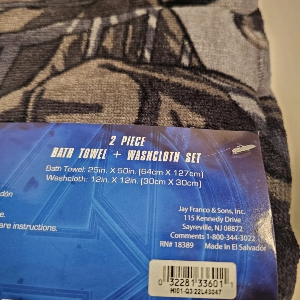 NEW Marvel Avengers Black Panther Kids‎ Bath Towel + Washcloth Set